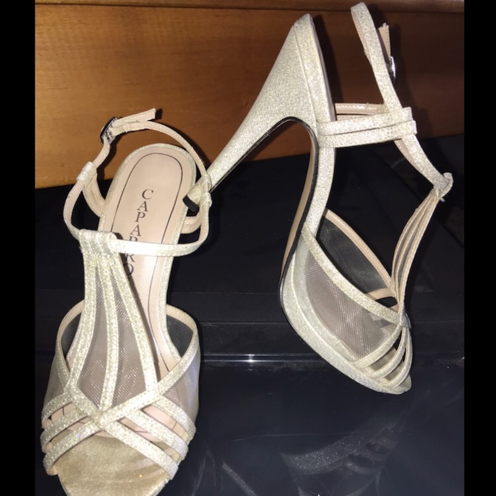 Silver Glitter Caparros Heels